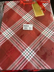 Red Plaid Set Of 6 Large 14.75"x8.25"x20" Ribbon Gift Tags By American Greetings - Picture 1 of 8