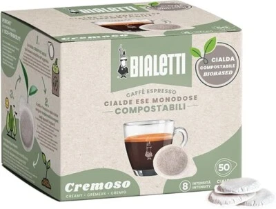150 Cialde Filtro Carta Bialetti Miscela CREMOSO Ese 44 mm. Monodose * Cremosa - Immagine 1 di 4