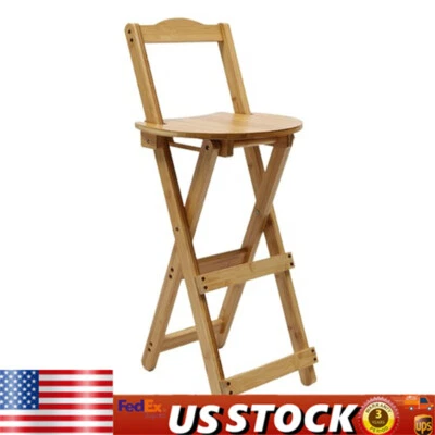 Bamboo Folding Bar Stools Patio Stools For Bar Table, Breakfast Bar, Coffee Bar - Image 1 of 4