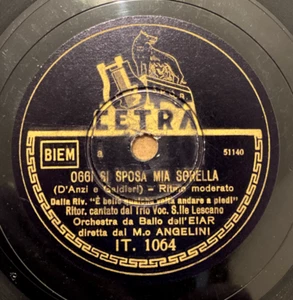 78rpm giri 10" Cetra IT1064 Lescano Rabagliati Sposiamoci in bicicletta 1941 - Foto 1 di 4