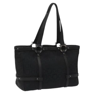 Salvatore Ferragamo Tote Bag Canvas Black Auth bs23792 - Picture 1 of 22