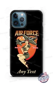 Air Force Figher Plane Pin Up Girl Military Personalized Phone Case fits iPhone - Picture 1 of 10