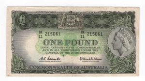 1961 One Pound COOMBS / WILSON Commonwealth Of Australia Banknote - Picture 1 of 2