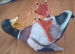 RIVERS EDGE Mallard Duck Fowl 11" Wine Bottle Holder Resin - Picture 1 of 10