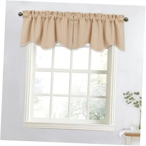  Thermal Room Darkening Valance - Short Curtain 52 inches by8 1 Biscotti Beige - Picture 1 of 7