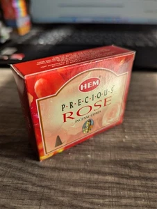 Hem Precious Rose Incense Cones Single Pack 10 Cones and Metal Burner - Picture 1 of 3