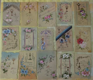 15 images pieuses gelatine format proche CPA bords travaillé motifs peints lot 1 - Bild 1 von 1