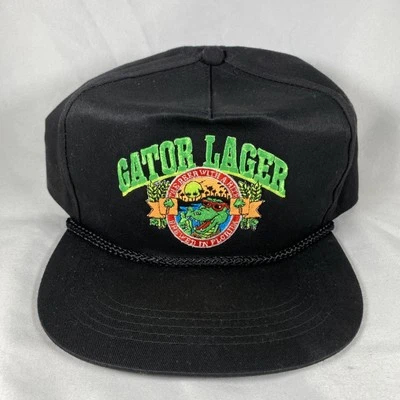 De colección Gator Lager Cerveza Snapback Sombrero Gorra Negra Logo Caimán Florida Gators Foto 1 de 4