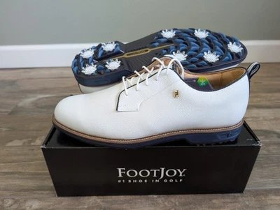 NUEVO Footjoy Dryjoys Premiere Field Hombres Zapatos de Golf Blanco/Azul Marino 54396 14M Foto 1 de 4