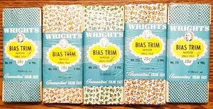 5 paquetes de cinta vintage impresa DERECHOS de un solo pliegue BIAS RECORTE 17 yardas. Algodón - Imagen 1 de 2