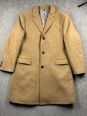 J Crew Mens 46 Thompson Topcoat Jacket Wool Blend Camel Acorn Brown - Image 1 of 4