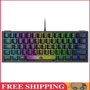 K61 RGB-Tastatur mit Kabel, 60 Prozent, 62 Tasten, ergonomische Gaming-Tastatur - Afbeelding 1 van 9