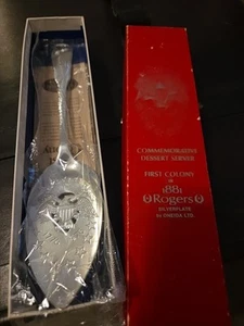 Rogers by Oneida Commemorative Dessert Server First Colony 1881 Nib - Afbeelding 1 van 3