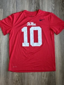 Ole Miss Rebels Manning #10 Nike Dri-Fit T-Shirt Uomo Taglia M - Foto 1 di 8