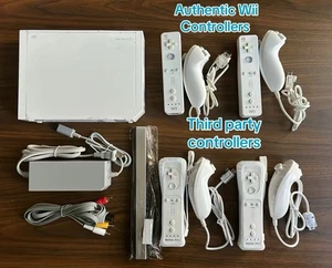 Weißes Nintendo Wii Videospielsystem - bis zu 4 Controller RVL-001 SCHNELLER VERSAND - Bild 1 von 3