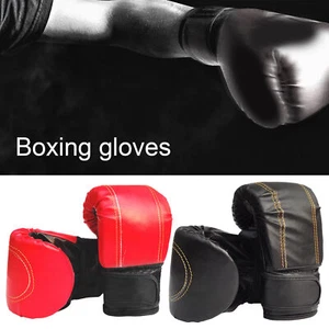 1/2 Pair BOXING PRACTICE TRAINING GLOVES Sparring Faux Leather Red - Picture 1 of 8