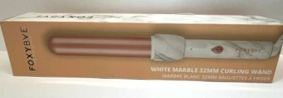 FoxyBae 32mm White Marble Rose Gold Curling Wand Professional Ceramic Tourmaline - Image 1 of 4