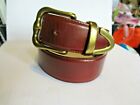 FOSSIL Smooth Brown Leather Ladies Belt Brass Buckle SZ SMALL XS 26  1341