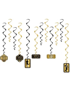 Great 20s Hanging Swirl Decorations Pack of 12 - Picture 1 of 1