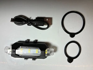 Rechargeable Bicycle Cycling Bike Rear Tail Safety Warning Light Lamp Straps NEW - Picture 1 of 8