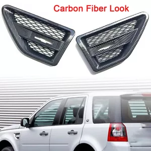SIDE VENTS CARBON BLK FOR LAND ROVER FREELANDER 2 FRONT WING AIR INTAKE GRILLES - Picture 1 of 5