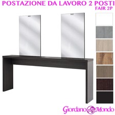 POSTAZIONE SALONE PARRUCCHIERE 2 POSTI CON SPECCHI FAIR 2P ARREDAMENTO CERIOTTI