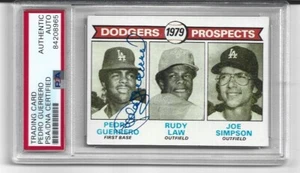 PEDRO GUERERRO, SIGNED ROOKIE CARD 1979 TOPPS #719 PSA GRADED AUTHENTIC - Picture 1 of 2