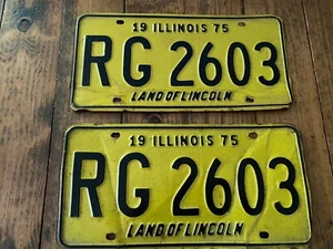 1975 Illinois State License Plate RG 2603 (2) - Foto 1 di 2