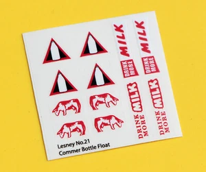 Lesney No.21 'Commer Bottle milk Float' replacement sticker decal set - Picture 1 of 1