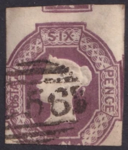 1854 6d lila geprägt SG60 knackige Teilnummer GU Kat. 1.000,00 £ - Bild 1 von 1