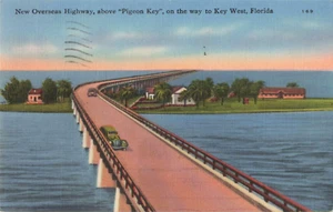 Taube Key West Florida FL Neu Übersee Highway Leinen Postkarte 116 - Bild 1 von 2