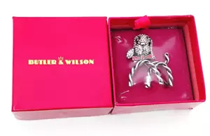 Butler & Wilson Silvertone Wire and Crystal Dog Brooch. New in Box. - Picture 1 of 4