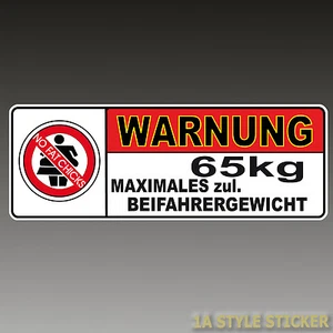 NFC Warnung 65kg NO FAT CHICKS Aufkleber dapper illest lifestyle NFC decal d12 - Picture 1 of 2