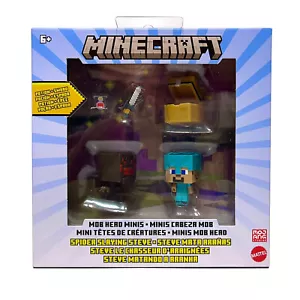 Minecraft Mob Head Minis Spider Slayer Steve 2er-Pack Actionfiguren - Bild 1 von 2