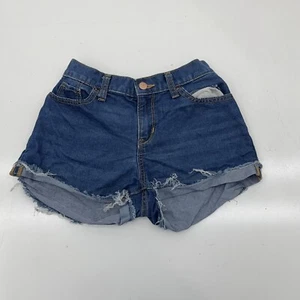 Old Navy Dark Blue Rolled-Cuff Cut-Off Jean Short Girls Size 16 - Picture 1 of 5