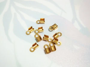 10pz coprinodo terminale in acciaio inox 8x4mm (interna 3mm) colore oro bijoux - Foto 1 di 1