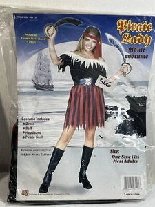 Piraten Dame Einheitsgröße Kleid Stirnband Schärpe Gürtel RG Kostüme - Bild 1 von 6