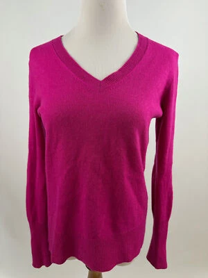 Suéter HALOGENO Rosa 100% Cachemira Cuello en V Mujer S Foto 1 de 2