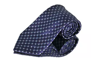 Nautica Men's Tie Purple Navy & White Check Woven Silk Necktie 58 x 3.5 - Picture 1 of 3
