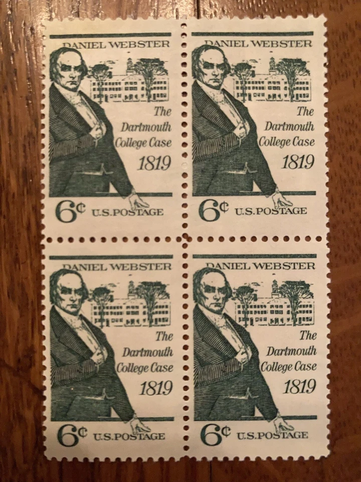 Block of 4 U.S. Stamps: Daniel Webster, Dartmouth College Case - Image 1 of 1