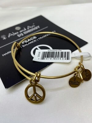 Pulsera Alex And Ani Paz Mundial Armonía Tranquilidad Rafaeliana Oro Cristal Foto 1 de 3