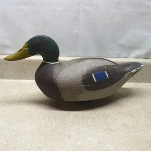 Esca anatra vintage Drake Mallard funzionante corpo cavo legno, ridipinto 16" - Foto 1 di 17