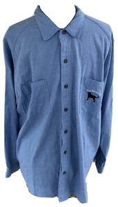 The Black Dog Marthas Vineyard Mens Medium Blue Long Sleeve Logo Front Shirt - Picture 1 of 9