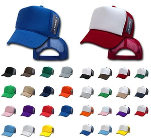 Sombreros de camionero clásicos de cubierta malla de espuma dos tonos blanco liso liso a presión - Imagen 1 de 44