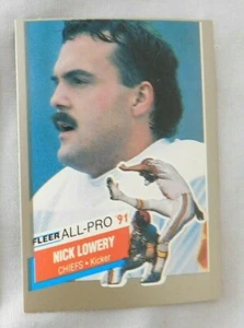 1991 Fleer All Pro Nick Lowery Chiefs Errore Indietro Mike Singletary Bears - Foto 1 di 2