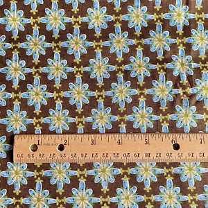 BTY Brown Medallion Floral Fabric Quilting Cotton - Picture 1 of 6