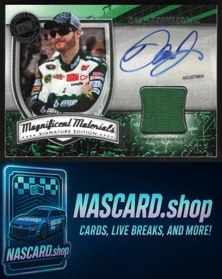 2011 Press Pass Fanfare Dale Earnhardt Jr Magnificent Materials Auto Edition /25 - Image 1 of 2