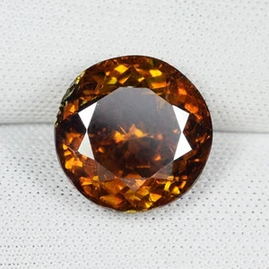 8.10 ct SHIMMERING BROWN DEEP ORANGE RED NATURAL SPHALERITE - Round See Vdo PU - Picture 1 of 2