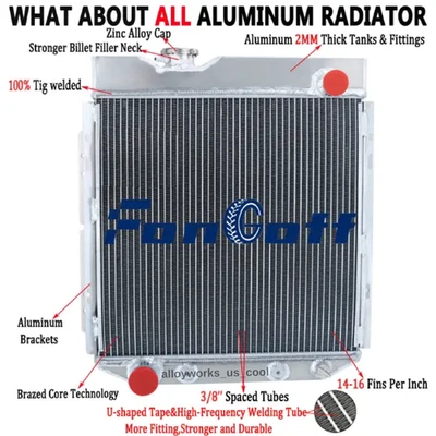 Aluminum 3 Row Radiator For 1960-1966 1964 Ford Mustang Falcon Ranchero Comet V8 - Image 1 of 4