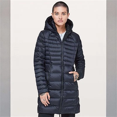Abrigo Lululemon Brave The Cold 700 Relleno 12 Negro Noche Resistente al Agua Parka Foto 1 de 4